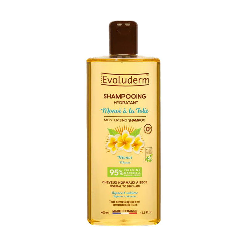 Зволожувальний шампунь Evoluderm Monoi Moisturising Shampoo для нормального та сухого волосся, 400 мл
